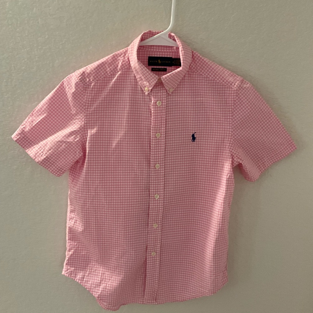 Ralph Lauren Pink Checkered Short Sleeve Shirt